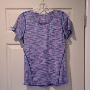 Tek Gear Women's Blue and Purple Short Sleeve Top